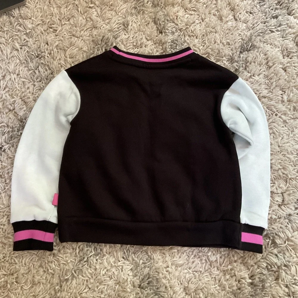 Barbie Kids Black White Colorblock Graphic Sweatshirt Pink Sunglasses Size S